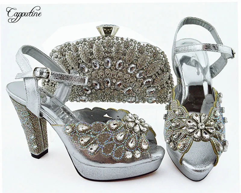 New coming silver high heel shoes and clutch bag set fashion lady sandal with purse QSL008
New coming silver high heel shoes and clutch bag set fashion lady sandal with purse QSL008