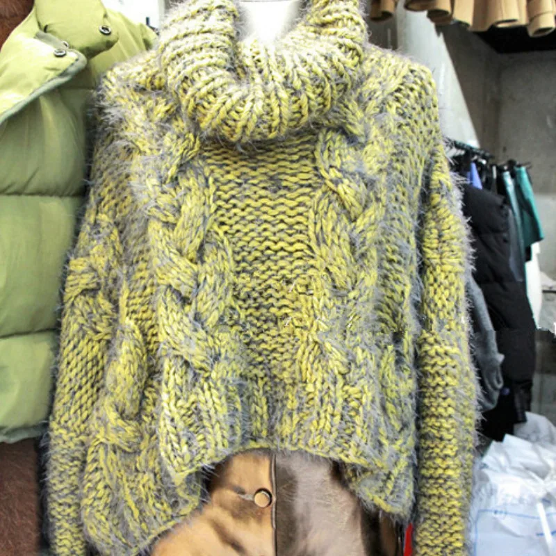 Chic Turtleneck Sweater Loose Twist Pullover Flower Crochet Knitted Shirts Long Sleeved High Waist Sweat Thick Tops 2018
Chic Turtleneck Sweater Loose Twist Pullover Flower Crochet Knitted Shirts Long Sleeved High Waist Sweat Thick Tops 2018