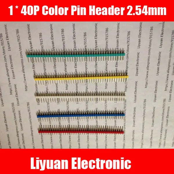 100pcs 1 * 40P Color Pin Header /2.54mm pitch single row needle /Single row straight pins Red Green Blue Yellow White
100pcs 1 * 40P Color Pin Header /2.54mm pitch single row needle /Single row straight pins Red Green Blue Yellow White