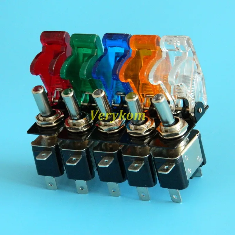 5pcs/lot 5 color/lot 12V 20A Auto Car Vichel Led Toggle Switch With Safety Cover Guard Red Blue Green Yellow White
5pcs/lot 5 color/lot 12V 20A Auto Car Vichel Led Toggle Switch With Safety Cover Guard Red Blue Green Yellow White