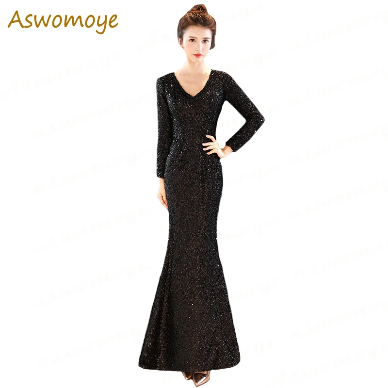 Gorgeous Mermaid Sequins Beaded Evening Dresses 2018 Haute Couture Sexy Backless V-Neck Party Dress Long Sleeve vestido de festa
Gorgeous Mermaid Sequins Beaded Evening Dresses 2018 Haute Couture Sexy Backless V-Neck Party Dress Long Sleeve vestido de festa