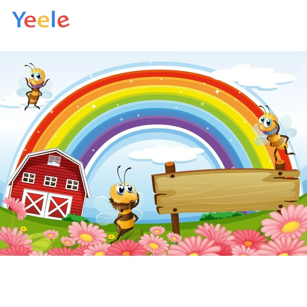 Yeele Personalized Rainbow Bees Cartoon Communion Birthday Party Photography Backgrounds Photographic Backdrops For Photo Studio
Yeele Personalized Rainbow Bees Cartoon Communion Birthday Party Photography Backgrounds Photographic Backdrops For Photo Studio