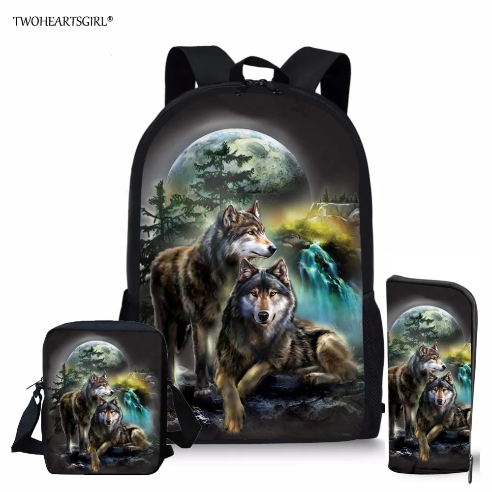 Twoheartsgirl Cool Wolf Printed Schoolbags for Teenager Girls Boys School Bag Sets for Children Fashion Kids School Backpacks
Twoheartsgirl Cool Wolf Printed Schoolbags for Teenager Girls Boys School Bag Sets for Children Fashion Kids School Backpacks