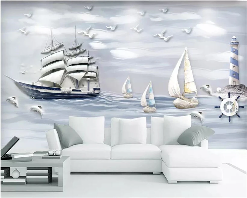 Custom 3d wallpaper embossed sailboat Dolphin seagull lighthouse 3D background wall 3D wallpaper papel de parede
Custom 3d wallpaper embossed sailboat Dolphin seagull lighthouse 3D background wall 3D wallpaper papel de parede