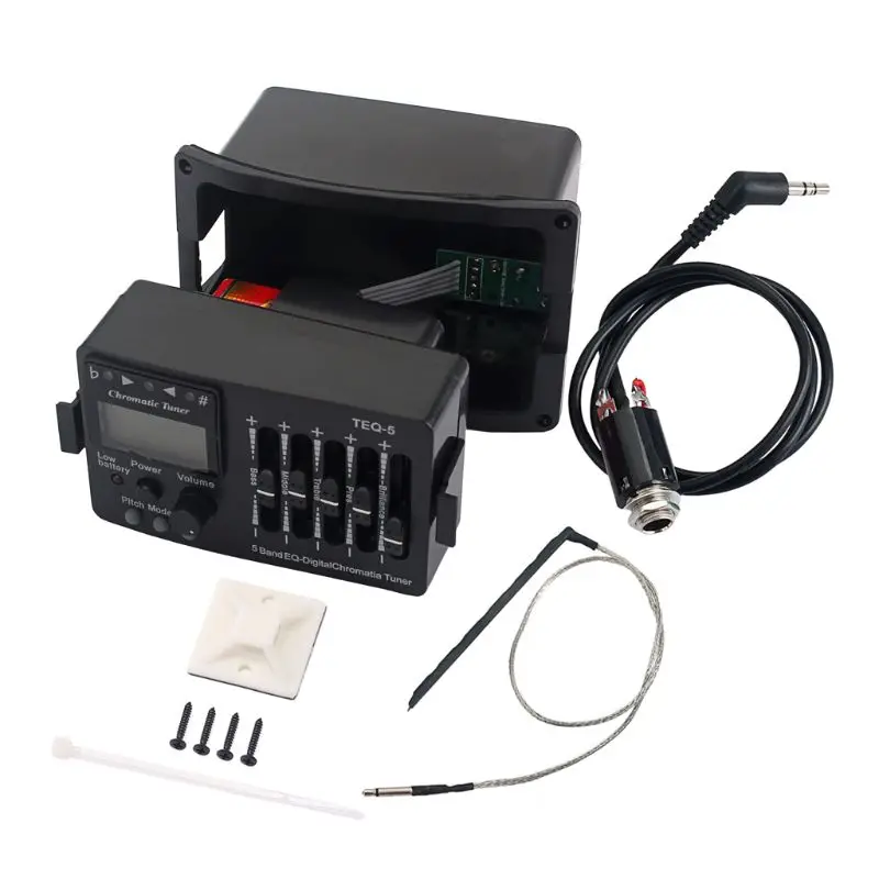 Preamp EQ Equalizer 5 Bands Classical Acoustic Guitar Amplifier Digital Chromatia Blend Tuner Piezo Pickup Integrated
Preamp EQ Equalizer 5 Bands Classical Acoustic Guitar Amplifier Digital Chromatia Blend Tuner Piezo Pickup Integrated