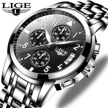 LIGE Mens Watches Top Brand Luxury Fashion Business Quartz Watch Men Sport All Steel Silver black Watches Relogio Masculino+Box
LIGE Mens Watches Top Brand Luxury Fashion Business Quartz Watch Men Sport All Steel Silver black Watches Relogio Masculino+Box