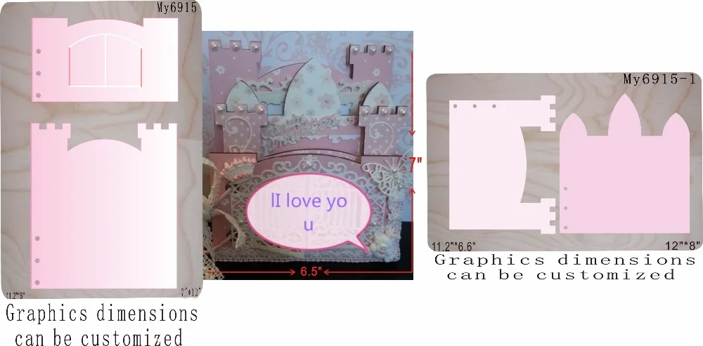 Pink princess castle new wooden mould cutting dies for scrapbooking Thickness-15.8mm
Pink princess castle new wooden mould cutting dies for scrapbooking Thickness-15.8mm