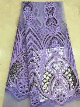 Latest Style African Lace Fabric 2019 High Quality Lace Purple French Lace Fabric Tulle Nigerian Sequins Lace Fabrics Wedding
Latest Style African Lace Fabric 2019 High Quality Lace Purple French Lace Fabric Tulle Nigerian Sequins Lace Fabrics Wedding