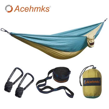 Acehmks Camping Hammock Portable Folding Ultralight Parachute Nylon Hammock Garden Swing With 2pc Tree Straps 106''X55''
Acehmks Camping Hammock Portable Folding Ultralight Parachute Nylon Hammock Garden Swing With 2pc Tree Straps 106''X55''