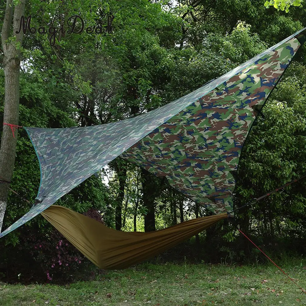 MagiDeal Waterproof Camping Awning Tarp Trail Tent Sun Shade Hammock Shelter for Outdoor Hiking Picnic Tent Sunshade Supplies