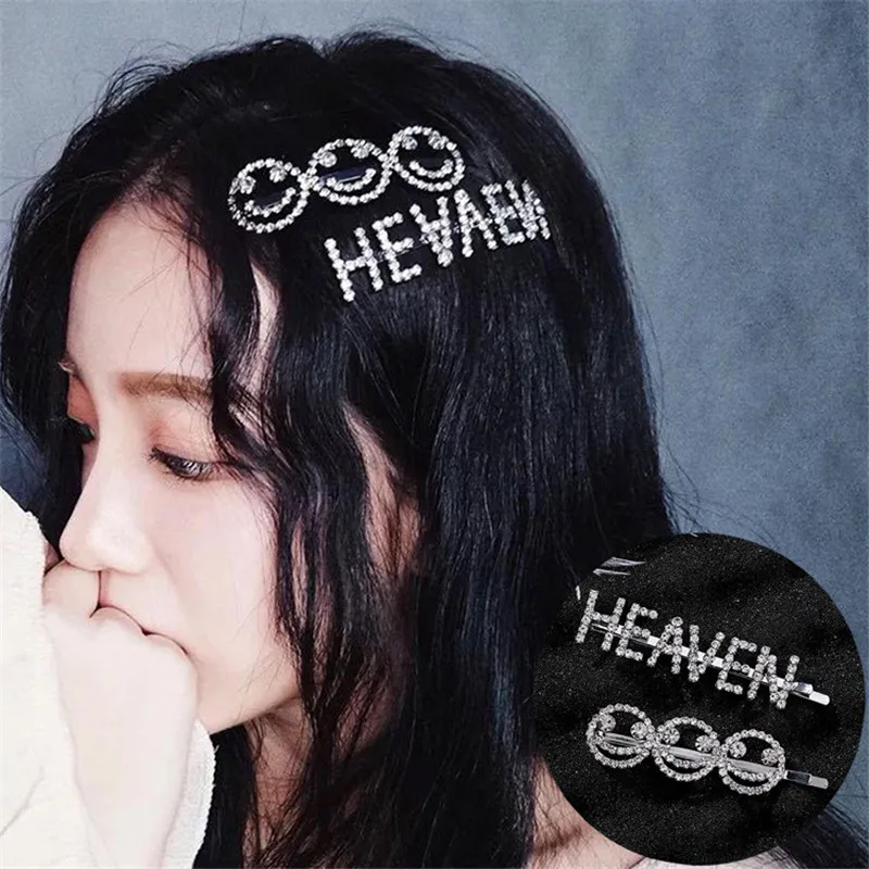 Ajojewel Luxury Fashion Rhinestone Heaven Hair Barrette Smiley Face Hair Clip Slide For Women Girls Jewelry Gift 2019
Ajojewel Luxury Fashion Rhinestone Heaven Hair Barrette Smiley Face Hair Clip Slide For Women Girls Jewelry Gift 2019