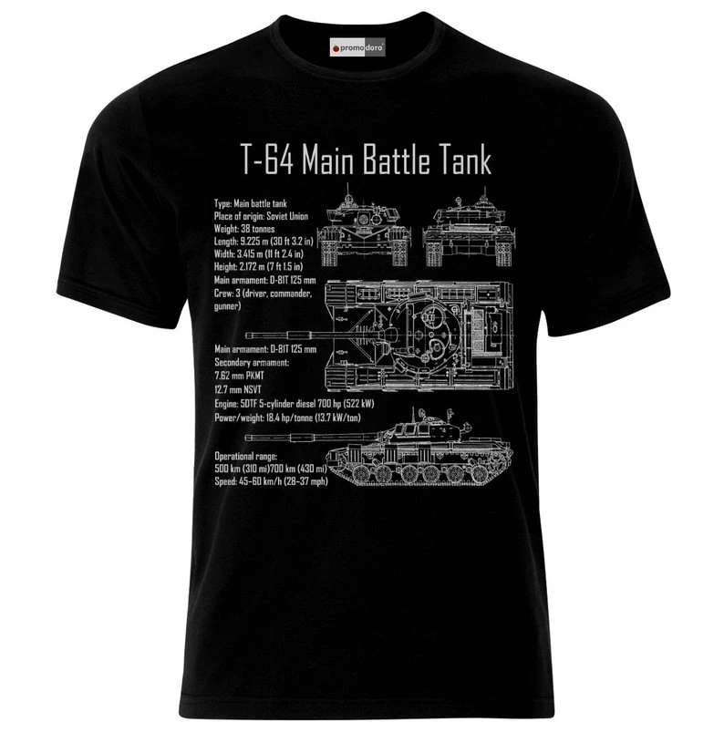 T-64 Russian Tank Panzer Blueprint Ussr Russia Russ Land Soviet Union T-Shirt 2019 Summer Men Fashion Print Style Cool Shirt
T-64 Russian Tank Panzer Blueprint Ussr Russia Russ Land Soviet Union T-Shirt 2019 Summer Men Fashion Print Style Cool Shirt