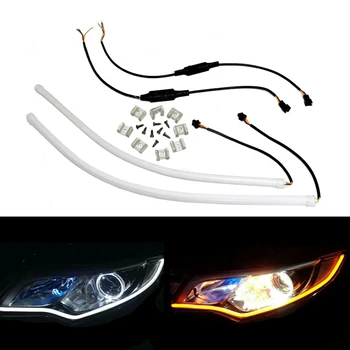 45/60cm Car LED Flexible Daytime Running Light Amber Switchback Turn Signal Light Strip For Volvo S60 V70 XC60 XC90 Suzuki Mini
45/60cm Car LED Flexible Daytime Running Light Amber Switchback Turn Signal Light Strip For Volvo S60 V70 XC60 XC90 Suzuki Mini