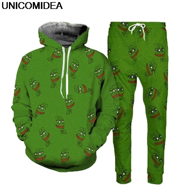3D Pepe Frog Hoodies Suits Men's Hoodies Sweatshirt Joggers Pants Animal Print Men Sets Unisex Pullover Tracksuit Streetwear
3D Pepe Frog Hoodies Suits Men's Hoodies Sweatshirt Joggers Pants Animal Print Men Sets Unisex Pullover Tracksuit Streetwear