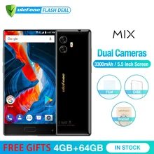 Ulefone MIX 13MP Dual Camera Mobile Phone 5.5 inch MTK6750T Octa Core Android 7.0 4GB+64GB Fingerprint 4G Smartphone(China)