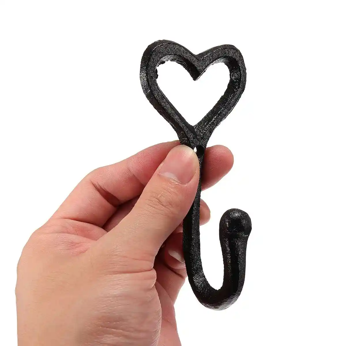 wrought iron heart shaped hooks