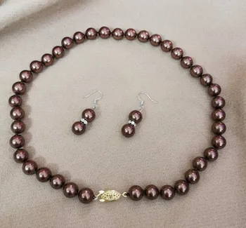 Women Jewelry Set 8mm brown coffee round bead natural south sea shell pearl necklace dangle hook earring rhinestone Gift
Women Jewelry Set 8mm brown coffee round bead natural south sea shell pearl necklace dangle hook earring rhinestone Gift