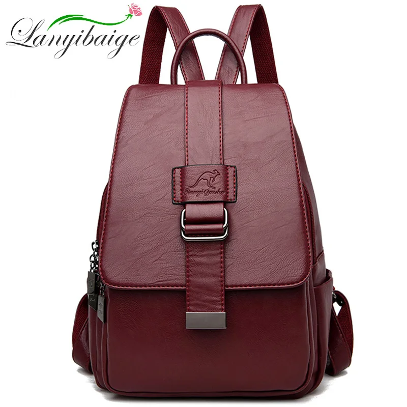 Women Soft Leather Backpacks High Quality Vintage Bagpack Ladies Sac a Dos School Bags For Girls Female Travel Shoulder Bag
Women Soft Leather Backpacks High Quality Vintage Bagpack Ladies Sac a Dos School Bags For Girls Female Travel Shoulder Bag