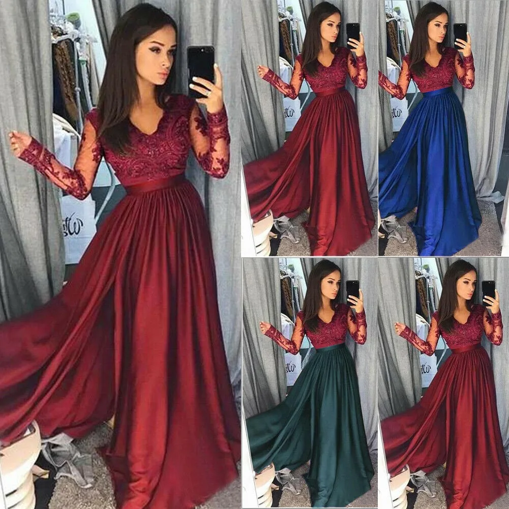 Women Long Lace Sleeves Dress Wedding Evening Party Prom Gown Summer Maxi Dresses QL Sale
Women Long Lace Sleeves Dress Wedding Evening Party Prom Gown Summer Maxi Dresses QL Sale