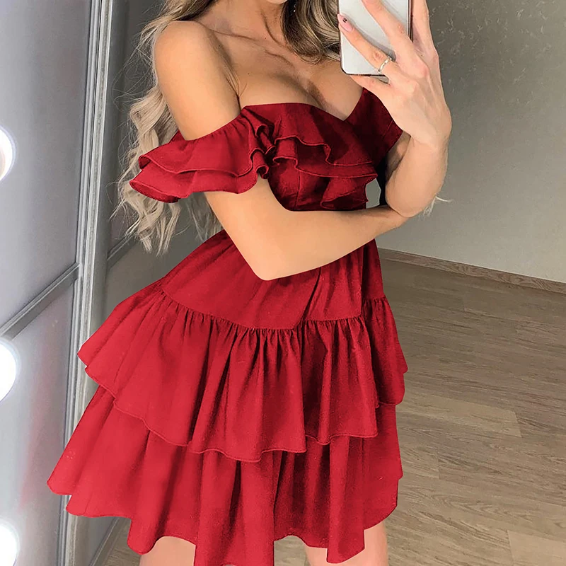 Backless Party Dress Sexy Off Shoulder Ruffles Women Summer 2019 Beach Dresses Strapless Mini Sundress Lady Vestidos Solid Color
Backless Party Dress Sexy Off Shoulder Ruffles Women Summer 2019 Beach Dresses Strapless Mini Sundress Lady Vestidos Solid Color