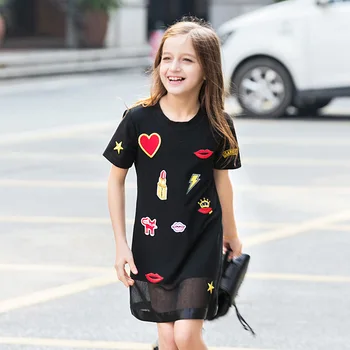 Summer baby dress Girls mesh Dress big kids short sleeve vestidos Children fashion Clothes heart lips star patch 6 to 16yrs
Summer baby dress Girls mesh Dress big kids short sleeve vestidos Children fashion Clothes heart lips star patch 6 to 16yrs