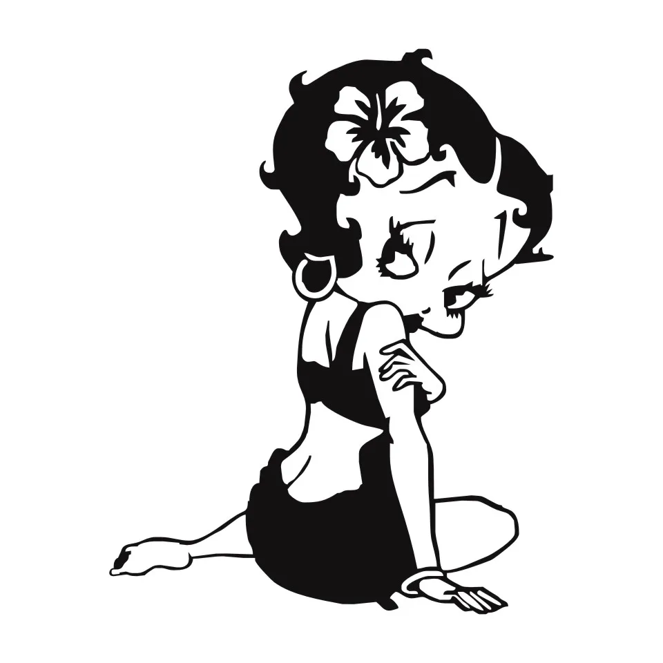 12.2cm15.6cm 3D Car Styling Stickers Betty Boop Fashion Car Sticker Decoration Decal Car Styling Accessories BlackSilverLaser (6)