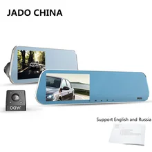 JADO D600 автомобиля Камера Full HD 1080 P Автомобильные видеорегистраторы dashcam Парковка Мониторинг Registrar 4.3 ‘Автомобильный видеорегистратор Двойной объектив Регистраторы Зеркало заднего вида
