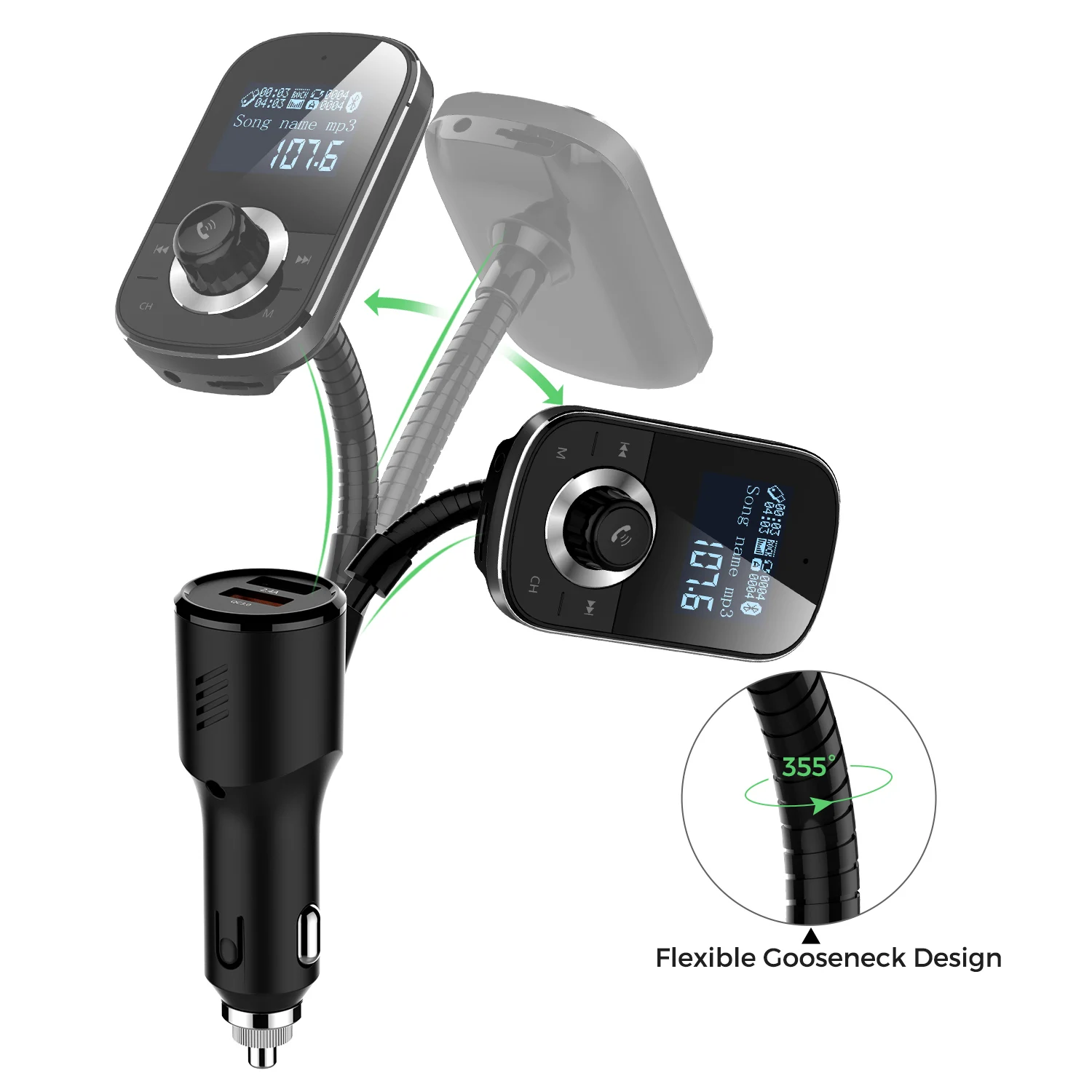 HY90 Fm トランスミッター車の Bluetooth Hanfree カーキットオーディオ MP3 プレーヤーデュアル USB  急速充電バッテリー電圧表示 - AliExpress Automobiles  Motorcycles