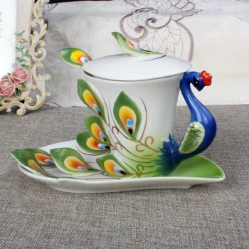 Peacock Coffee Cup Creative Mug Bone China 3D Color Enamel Porcelain Saucer Spoon and Cover Coffee Ceramic Tea Sets
Peacock Coffee Cup Creative Mug Bone China 3D Color Enamel Porcelain Saucer Spoon and Cover Coffee Ceramic Tea Sets