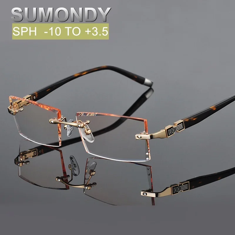 Prescription Glasses Diopter SPH 0 to -10 or 0 to +3.5 Myopia or Presbyopia Glasses Men Rimless Gradient Colors Spectacles UP013
Prescription Glasses Diopter SPH 0 to -10 or 0 to +3.5 Myopia or Presbyopia Glasses Men Rimless Gradient Colors Spectacles UP013