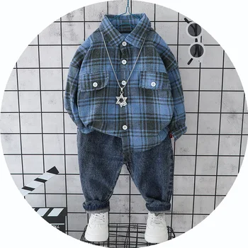 2019 Autumn Baby Girls Plaid Pockets Lapel Collar Shirts Tops + Casual Denim Jeans Trousers Kids 2Pcs Suits Boys Clothing Sets
2019 Autumn Baby Girls Plaid Pockets Lapel Collar Shirts Tops + Casual Denim Jeans Trousers Kids 2Pcs Suits Boys Clothing Sets