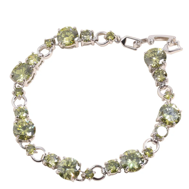 Green Olive Peridot 925 Sterling Silver For Women Flower Link Chain Bracelet 6.5 - 7.5 inch L20072
Green Olive Peridot 925 Sterling Silver For Women Flower Link Chain Bracelet 6.5 - 7.5 inch L20072