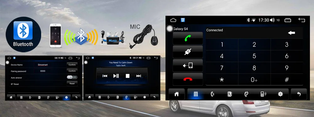 Top Sinosmart Android 8.1 Car GPS Navigation Radiofor Ford Escort 2015 2din 2.5D IPS/QLED Screen 8