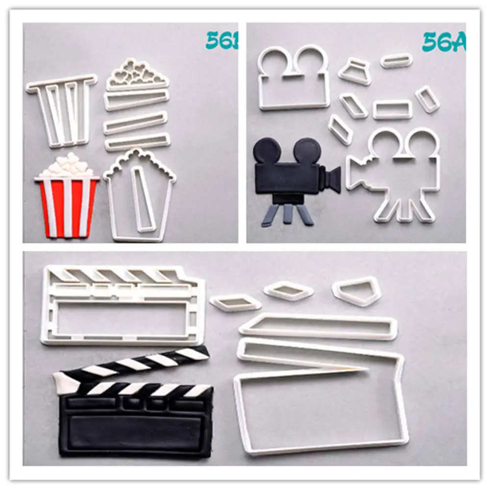 Film Camera Cookie Cutter Popcorn Design Cookie Cutter Set Custom Made 3D Printed Clapper Board Fondant Cupcake Decoration Tool
Film Camera Cookie Cutter Popcorn Design Cookie Cutter Set Custom Made 3D Printed Clapper Board Fondant Cupcake Decoration Tool