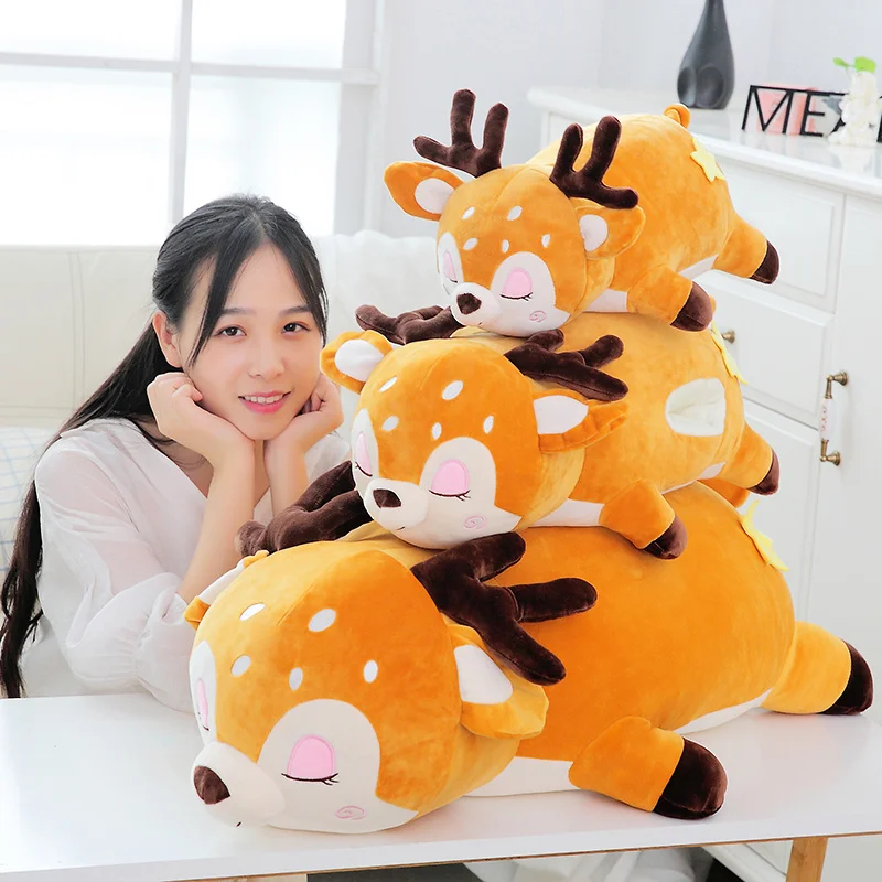 Dorimytrader hot elk plush doll pillow cute cartoon deer toys sleeping cushion baby girl birthday gift 37inch 95cm DY50547 (10)