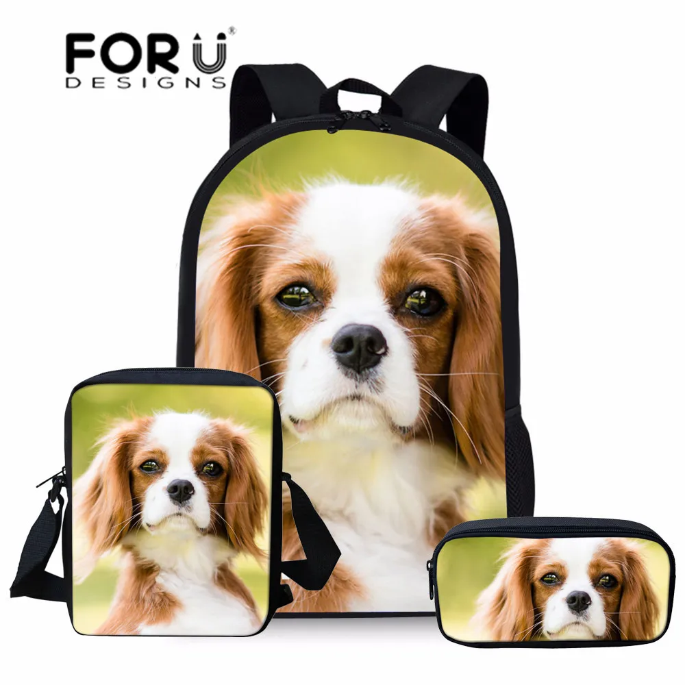 FORUDESIGNS Kids School Bags for Girls Cute Cavalier King Charles Spaniel Dog Schoolbag Children 3pcs/set Primary School Bookbag
FORUDESIGNS Kids School Bags for Girls Cute Cavalier King Charles Spaniel Dog Schoolbag Children 3pcs/set Primary School Bookbag