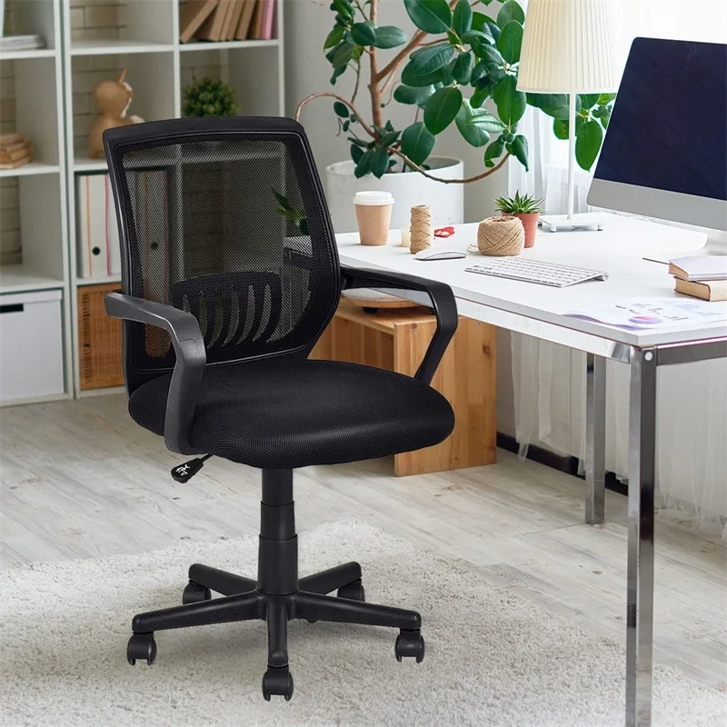 Modern Ergonomic Mid-back Mesh Computer Office Chair 360 Degree Swivel Wheel Breathable Black Mesh Height Adjusted Office Chair
Modern Ergonomic Mid-back Mesh Computer Office Chair 360 Degree Swivel Wheel Breathable Black Mesh Height Adjusted Office Chair