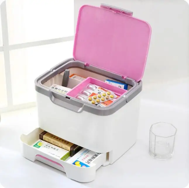 Semiportable Large Capacity With Drawer Medicine Box Family Pack Drug Organzier Cosmetics Storage Box
Semiportable Large Capacity With Drawer Medicine Box Family Pack Drug Organzier Cosmetics Storage Box