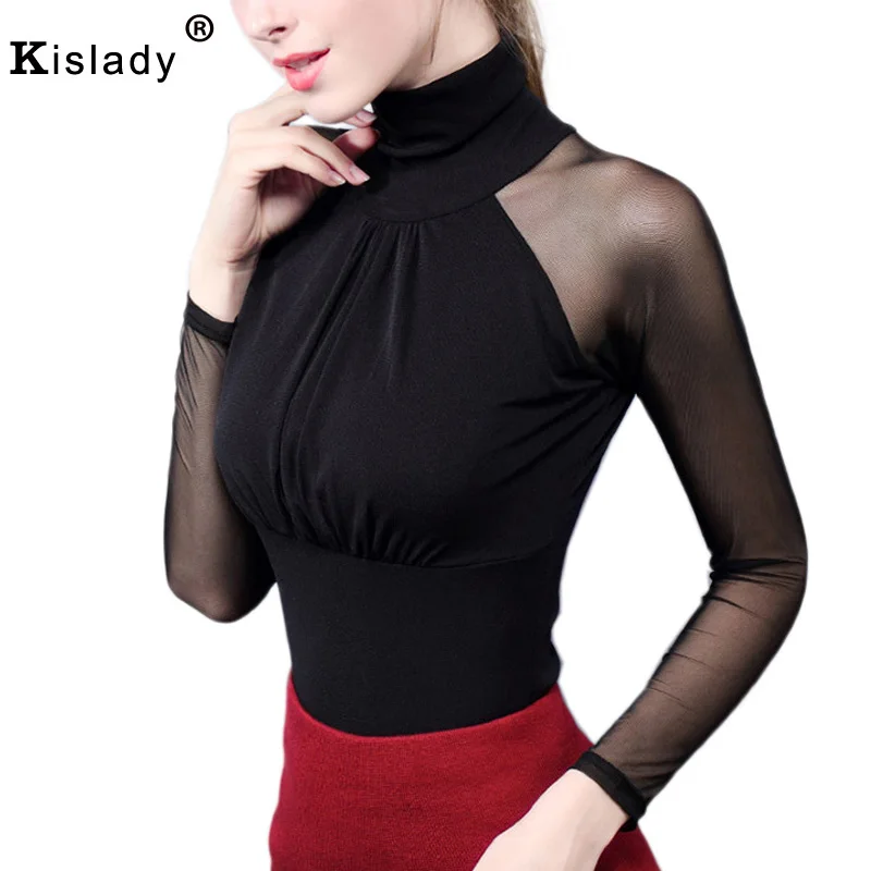 Kislady 2018 Spring Women's Shirts Turtleneck Long Sleeve Through Mesh Tops Plus Size Folded Slim Elegant Ladies Bottoming Shirt
Kislady 2018 Spring Women's Shirts Turtleneck Long Sleeve Through Mesh Tops Plus Size Folded Slim Elegant Ladies Bottoming Shirt