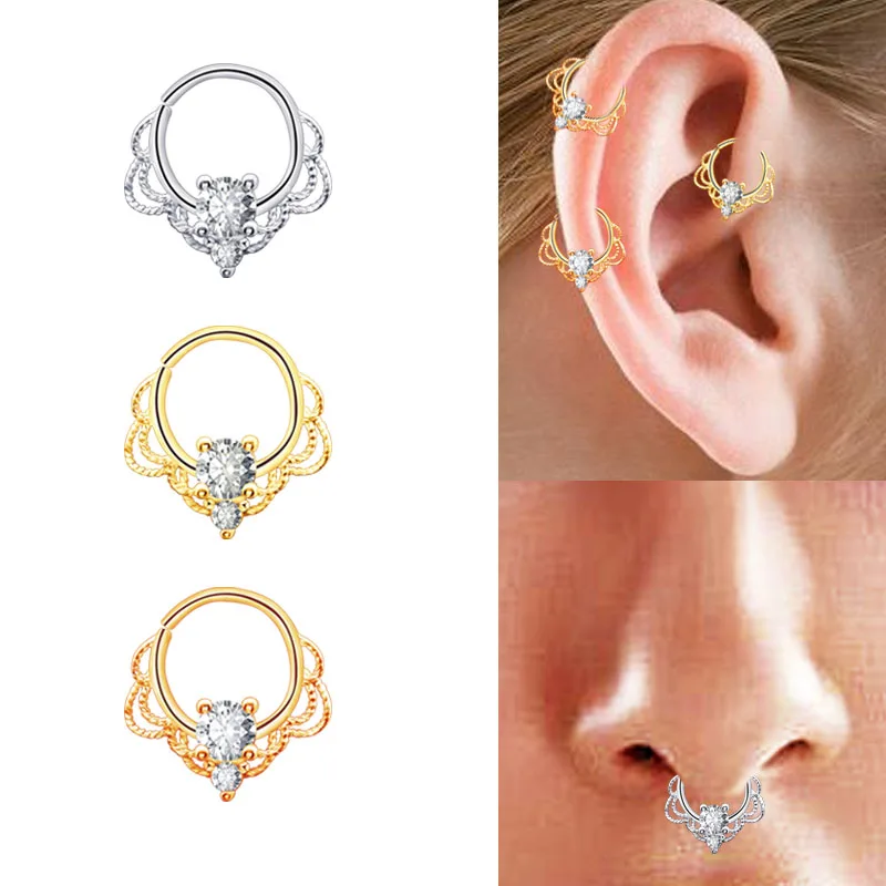 Small Septum Jewelry Nose Rings Cartilage Earrings AAA Zircon 8mm Silver Gold Rose Gold Anti-allergic Body Piercing Women New
Small Septum Jewelry Nose Rings Cartilage Earrings AAA Zircon 8mm Silver Gold Rose Gold Anti-allergic Body Piercing Women New