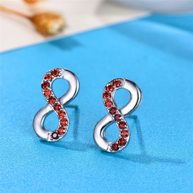 Korean Female Black Green Purple Red Zircon Stone Earrings Fashion Silver Wedding Jewelry Crystal Infinity Earrings For Women
Korean Female Black Green Purple Red Zircon Stone Earrings Fashion Silver Wedding Jewelry Crystal Infinity Earrings For Women