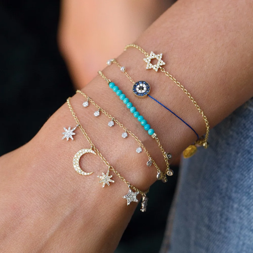 Fashion delicate moon&star chain charm bracelets paved tiny shiny CZ stone for women simple snowflake Jewelry Party wedding gift
Fashion delicate moon&star chain charm bracelets paved tiny shiny CZ stone for women simple snowflake Jewelry Party wedding gift