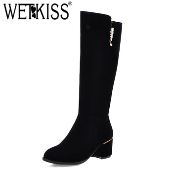 WETKISS Winter Keep Warm Women Knee High Boots Metal Decor Crystal Boots Round Toe Thick Heel Shoes Casual Black Zip Long Boots
WETKISS Winter Keep Warm Women Knee High Boots Metal Decor Crystal Boots Round Toe Thick Heel Shoes Casual Black Zip Long Boots