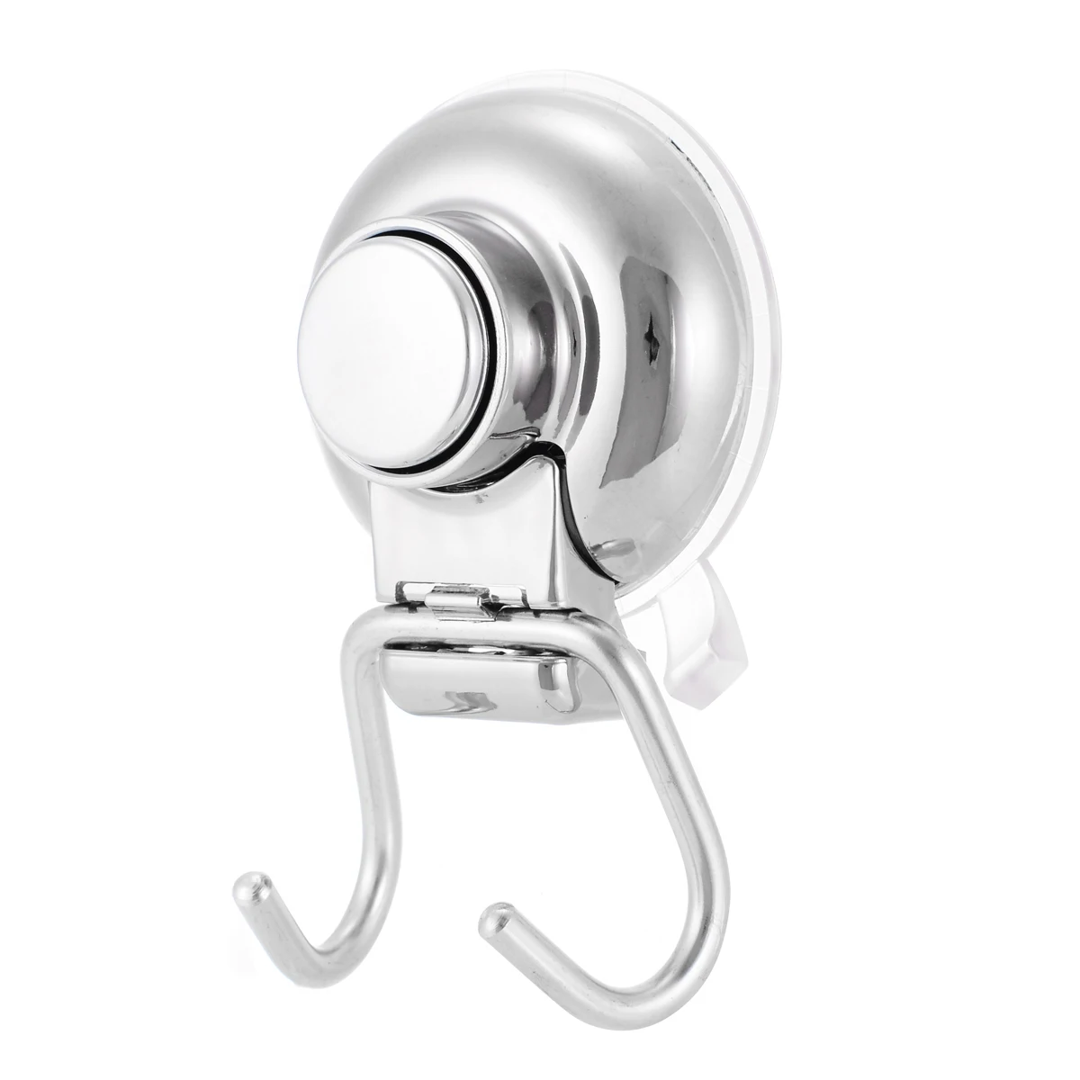 Removable Vacuum Suction Cup Hook Stainless Steel Swivel Double Wall Hook Bathroom Kitchen Holder Hanger for Towel