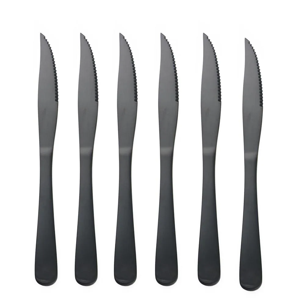 Multi-Color Bright Rainbow Black Blue Steak Knife Western Style Dinner Knives Tableware Set Sharp Cutlery Dinnerware 6pcs/Set
Multi-Color Bright Rainbow Black Blue Steak Knife Western Style Dinner Knives Tableware Set Sharp Cutlery Dinnerware 6pcs/Set