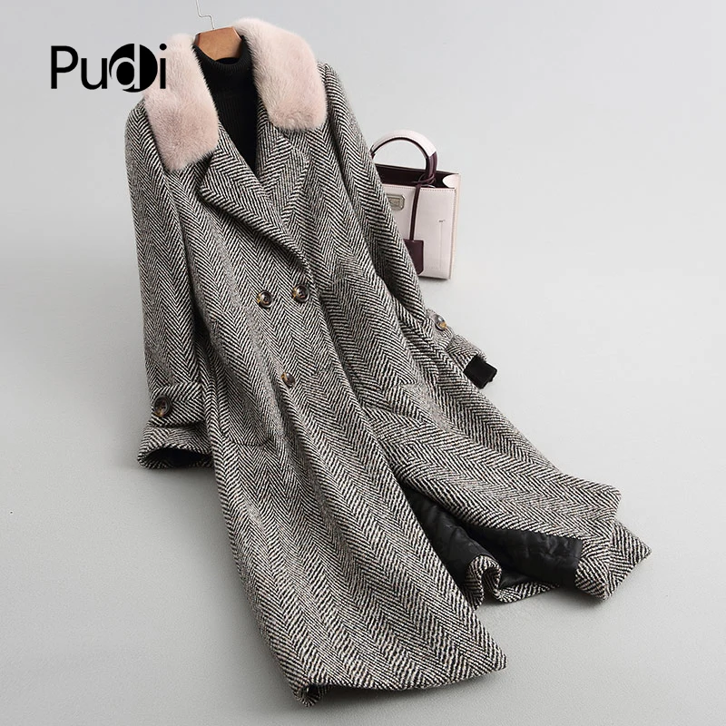 PUDI A18124 women's winter warm Wool overcoat with fox collar sheep fur lining coat lady coat jacket overcoat
PUDI A18124 women's winter warm Wool overcoat with fox collar sheep fur lining coat lady coat jacket overcoat