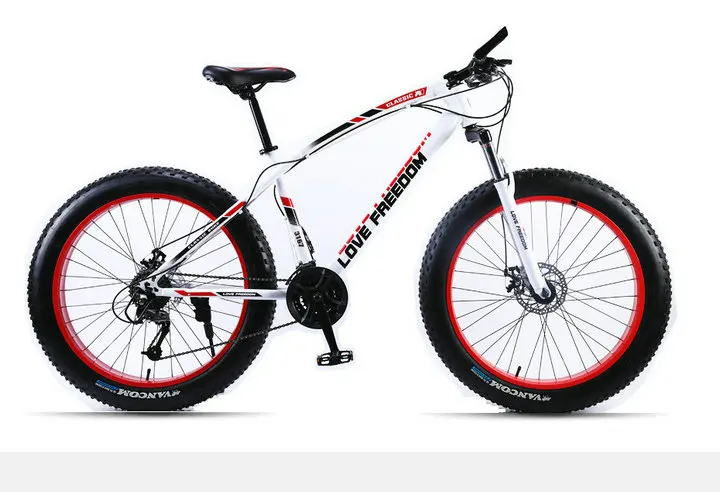 Love Freedom Top quality Bike 7/21/24/27 Speed 26 * 4.0 Fat Bike Shock Absorbers Bicycle Free Delivery Snow Bike