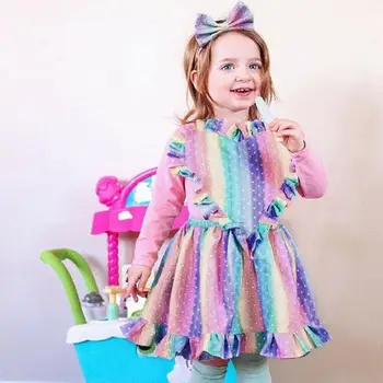 New 2019 Summer Baby Girl Dress Baby Sleeveless Halter Frill Love Rainbow Dot Print Stripe Dress Dress kiz cocuk elbise A1
New 2019 Summer Baby Girl Dress Baby Sleeveless Halter Frill Love Rainbow Dot Print Stripe Dress Dress kiz cocuk elbise A1