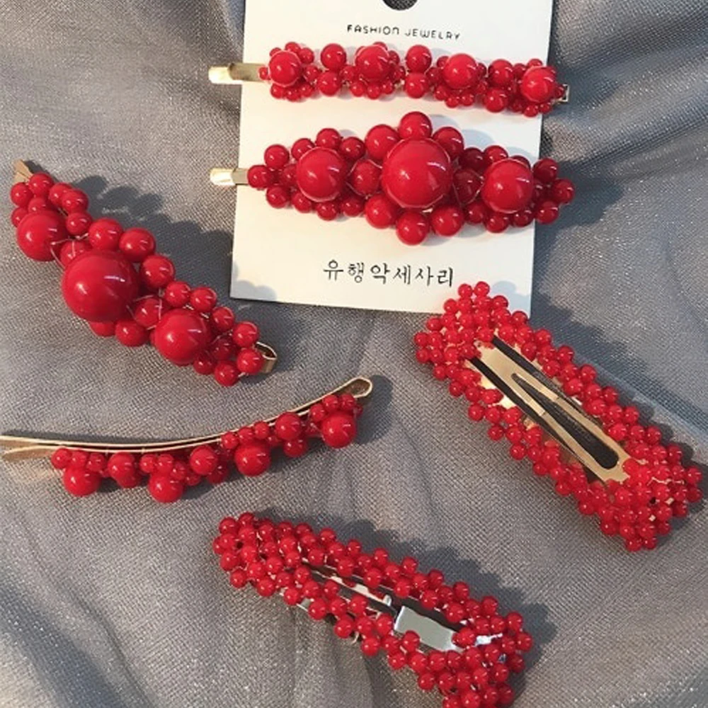 Fashion Metal Hair Accessories Geometricr Red Color Hair Clip For Women Imitiation Pearl Hairpin Barrettes Hairgrip
Fashion Metal Hair Accessories Geometricr Red Color Hair Clip For Women Imitiation Pearl Hairpin Barrettes Hairgrip