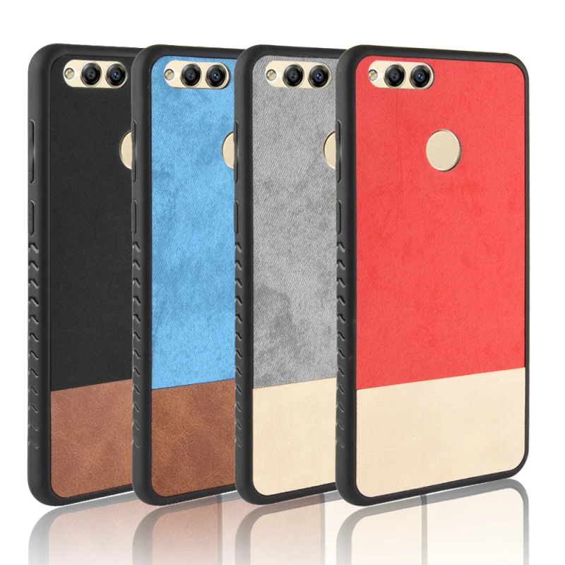 For Huawei Honor 7X luxury PU leather PC+TPU material Stitching pattern back case cover for Mate SE | Мобильные телефоны и